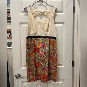 Anthropologie We Vera Cream Sundress Scoop Neck Midi